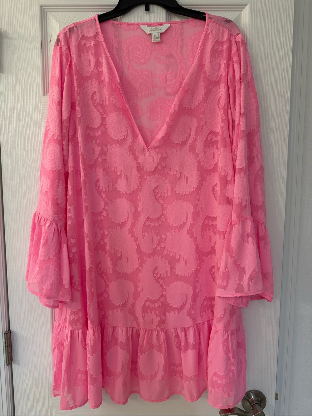Lilly Pulitzer Pink Paisley V-Neck Swim Coverup